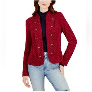 Tommy Hilfiger Jacquard-Print Open-Front Blazer Jacket